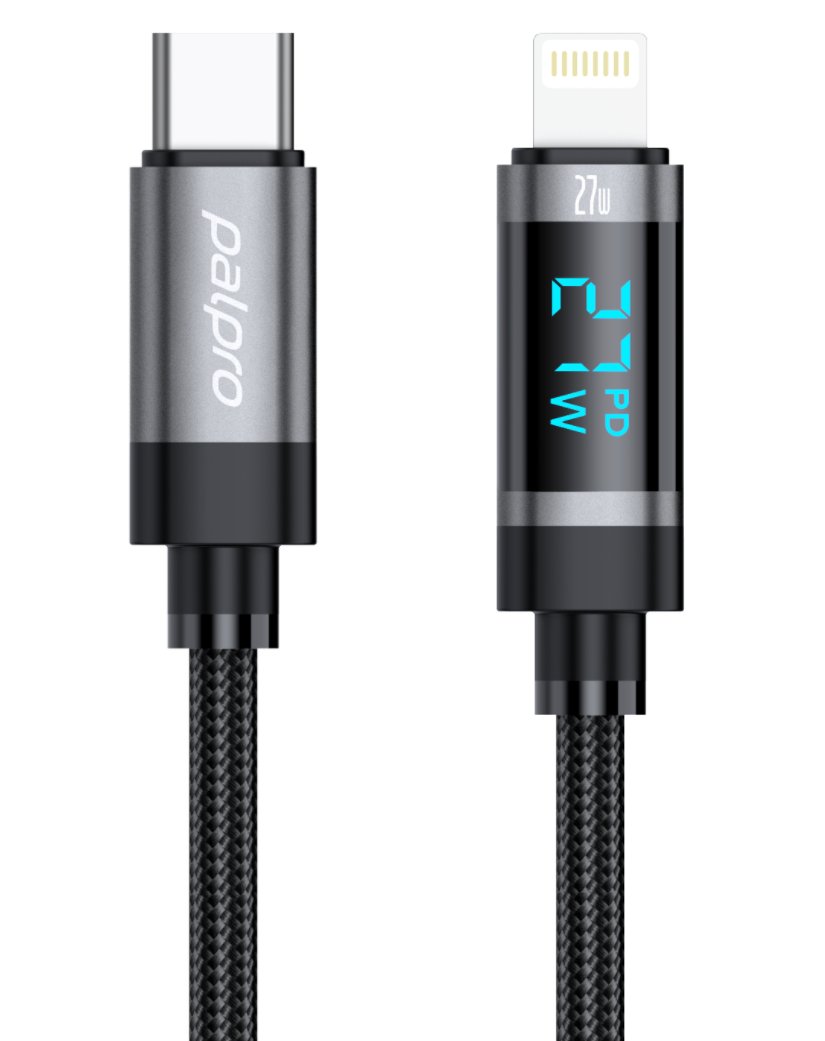 CB02CL USB-C to Lightning Alumnium Alloy Braided Charging Cable With Digital Display