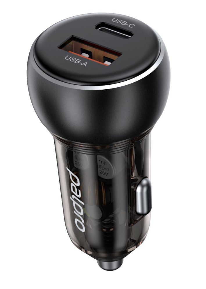 CC02 60W Dual Ports USB-C+USB-A Car Charger